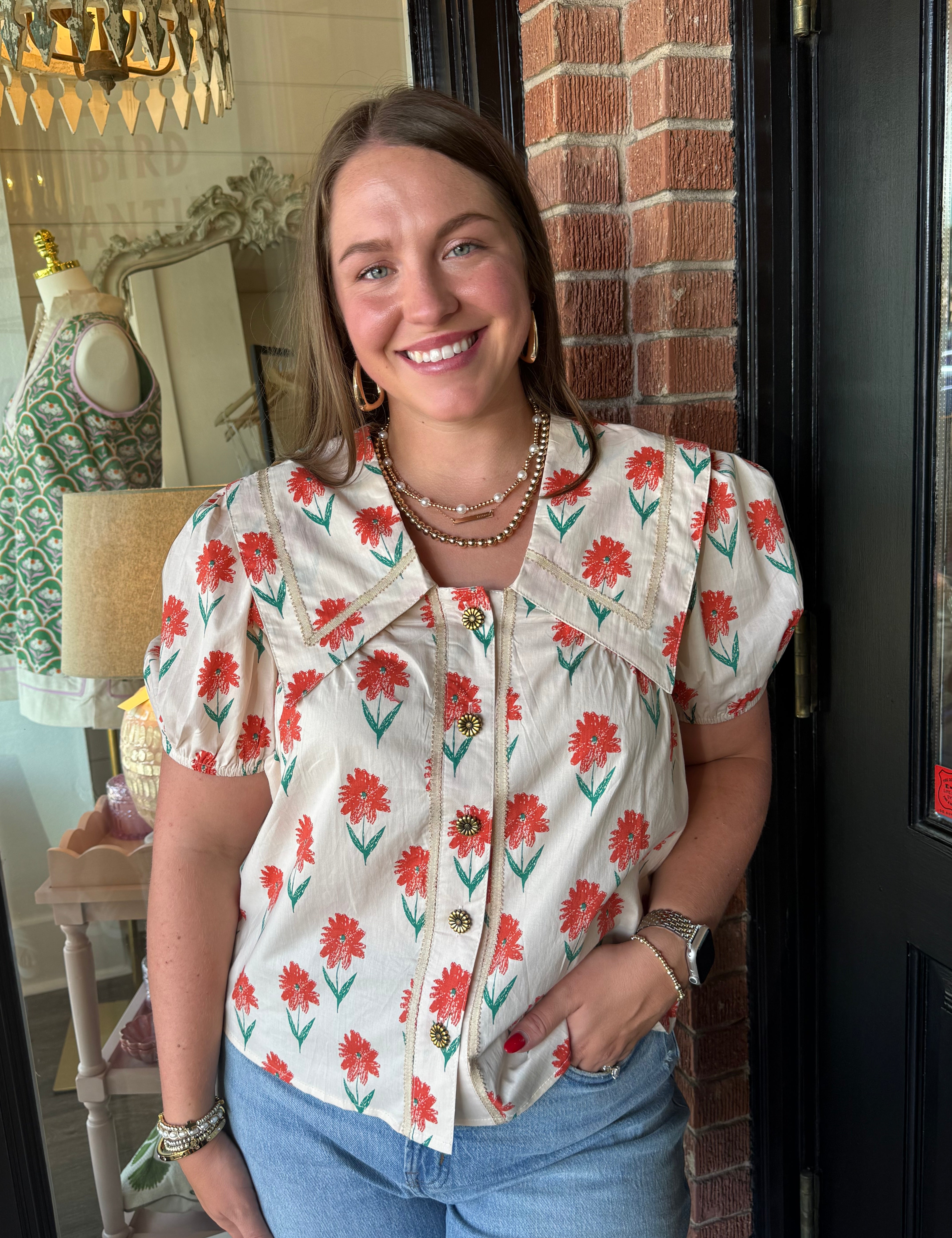 Lyla Puff Sleeve Top Cream
