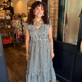 Rene Gingham Midi Dress