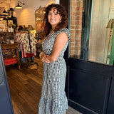Rene Gingham Midi Dress