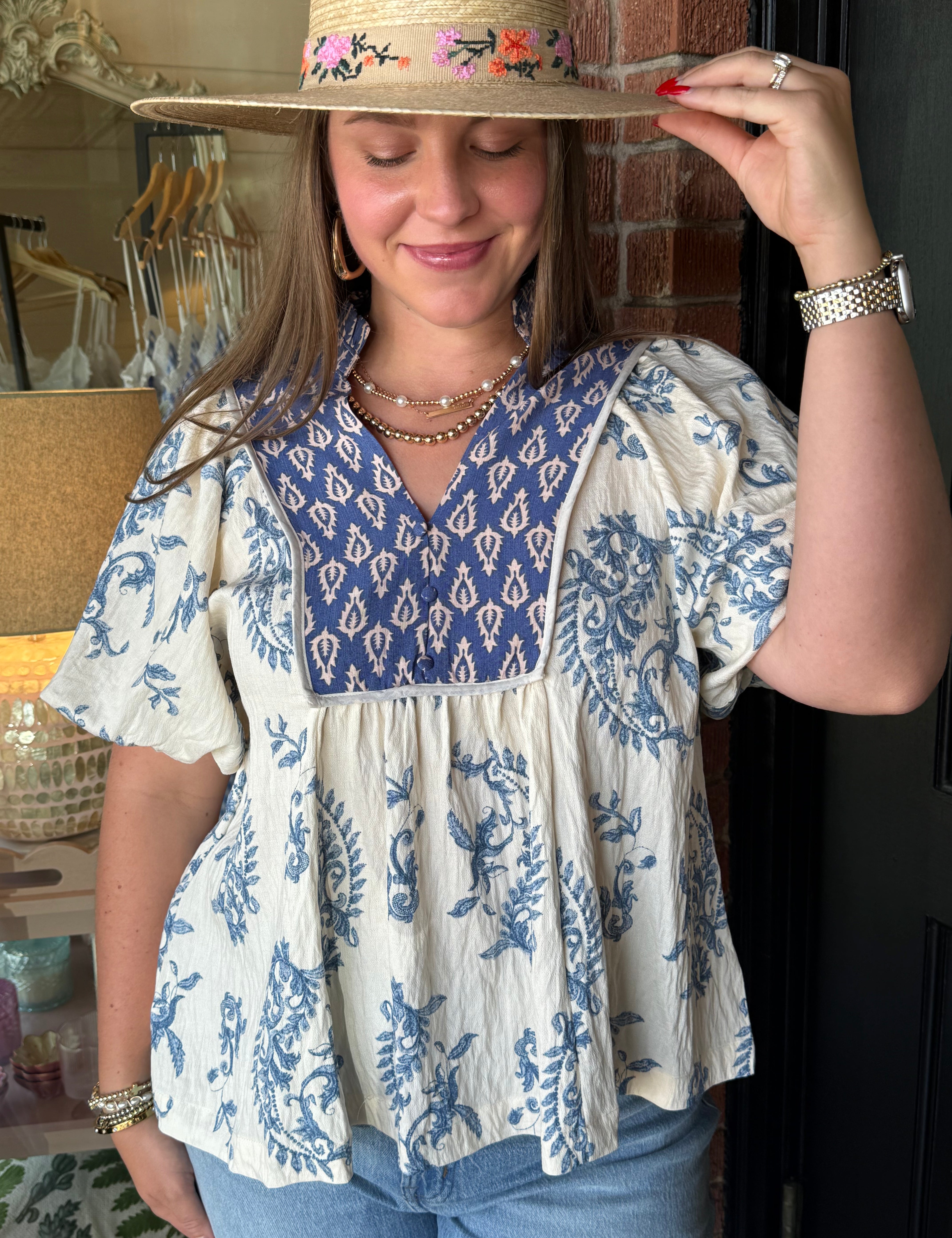 Camila Boho Print Top