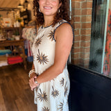 Nancy Palm Embroidered Dress
