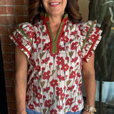 Penny Rust  Floral Top