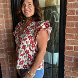 Penny Rust  Floral Top
