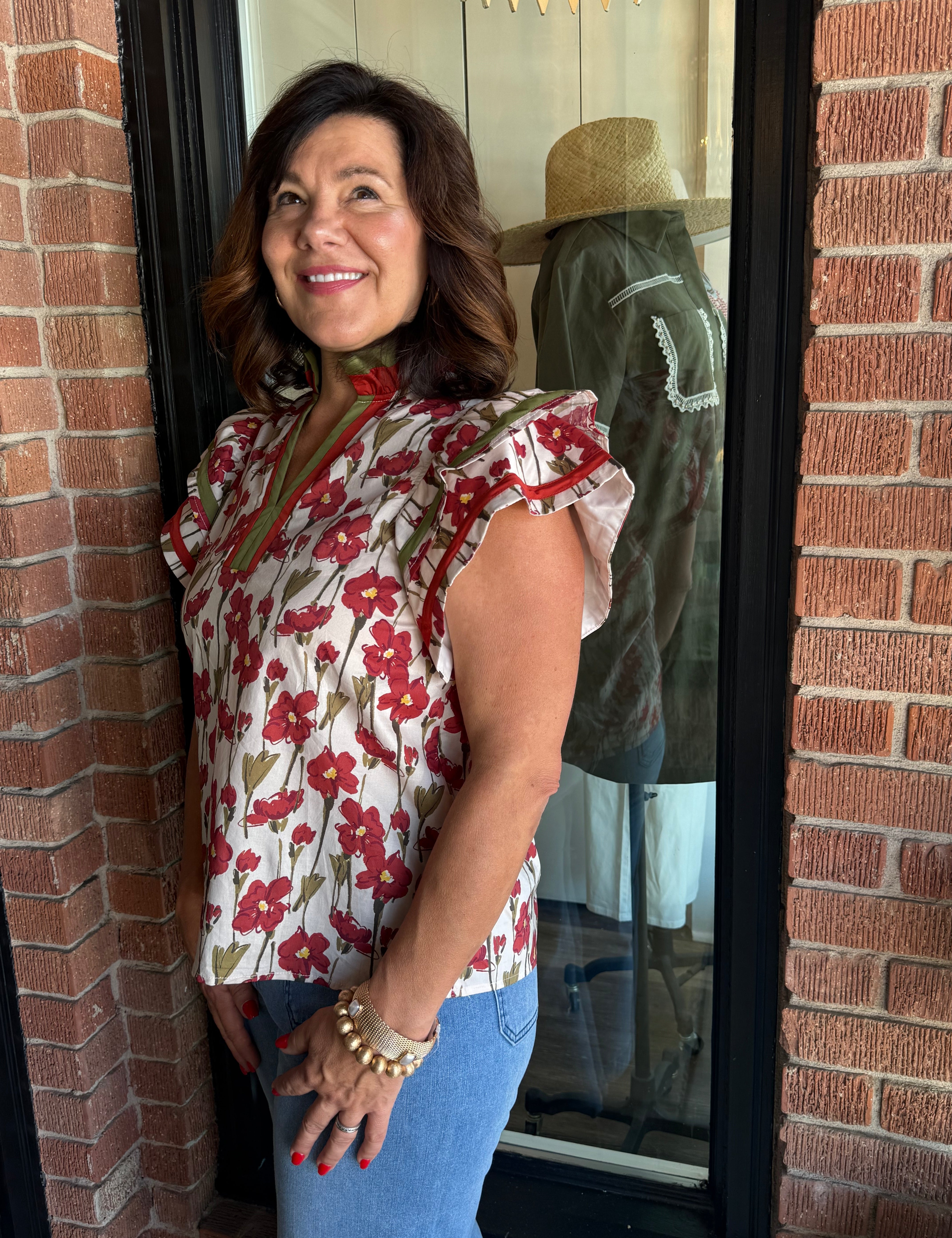 Penny Rust  Floral Top