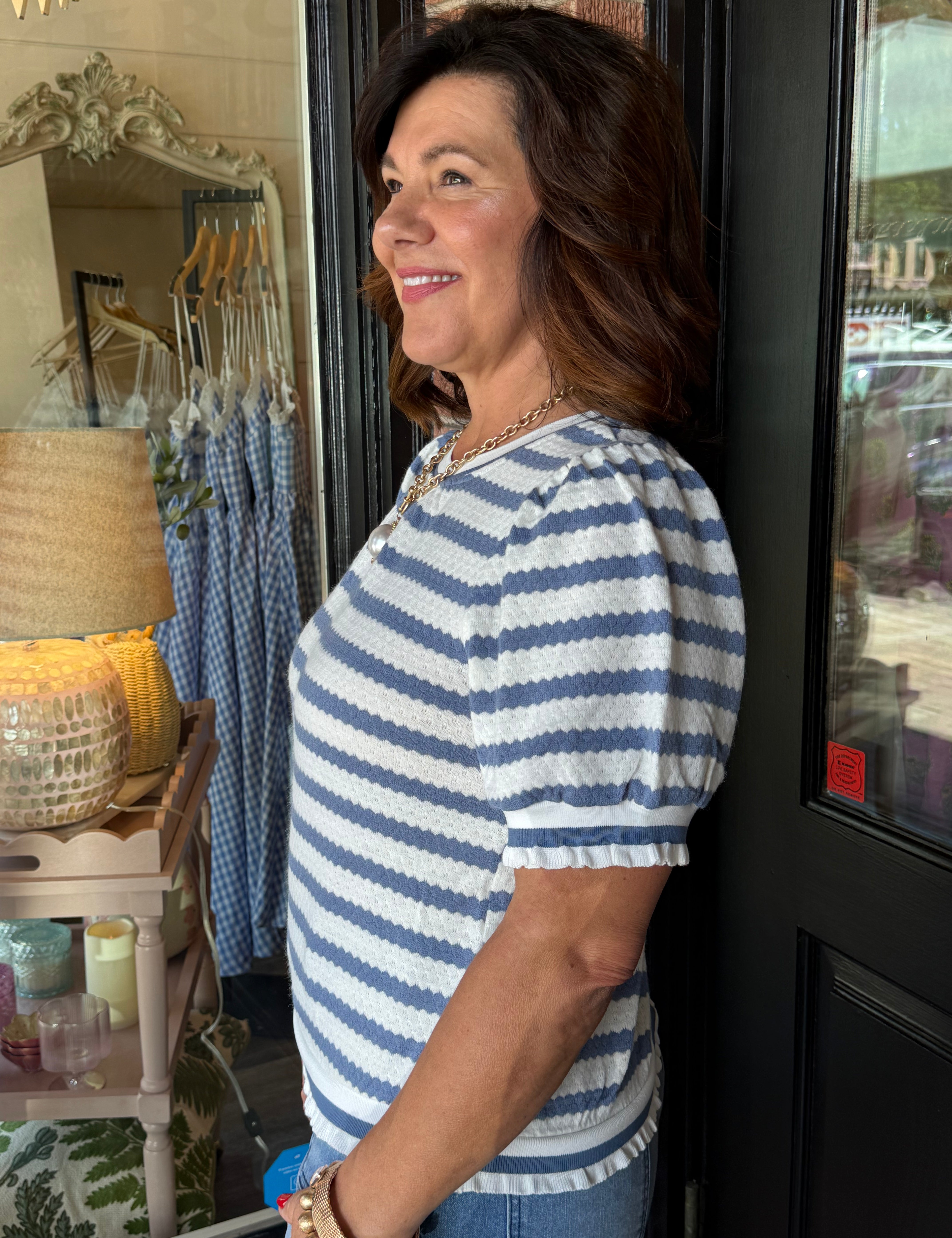 Violet Striped Top