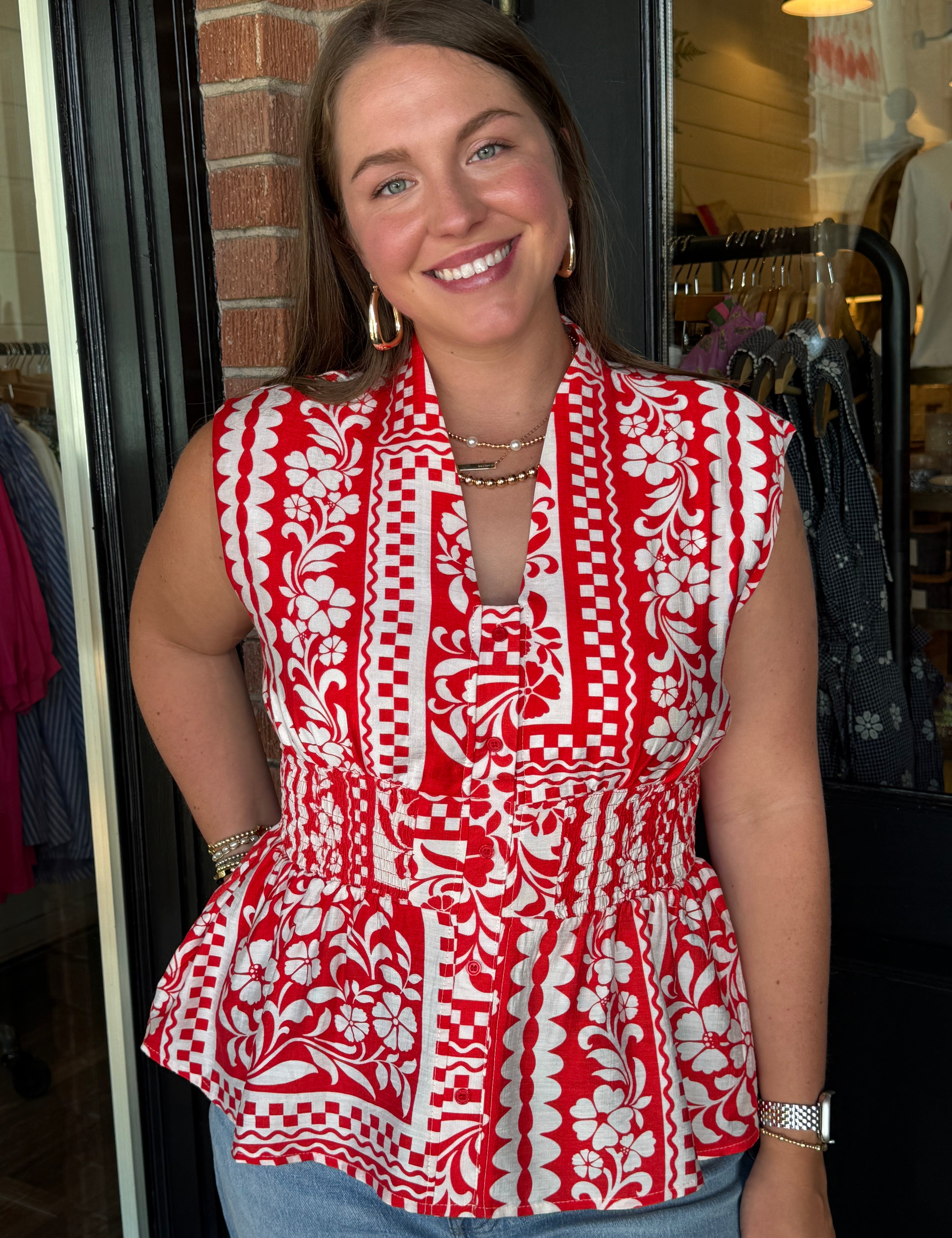 Gina Smocked Waist Top
