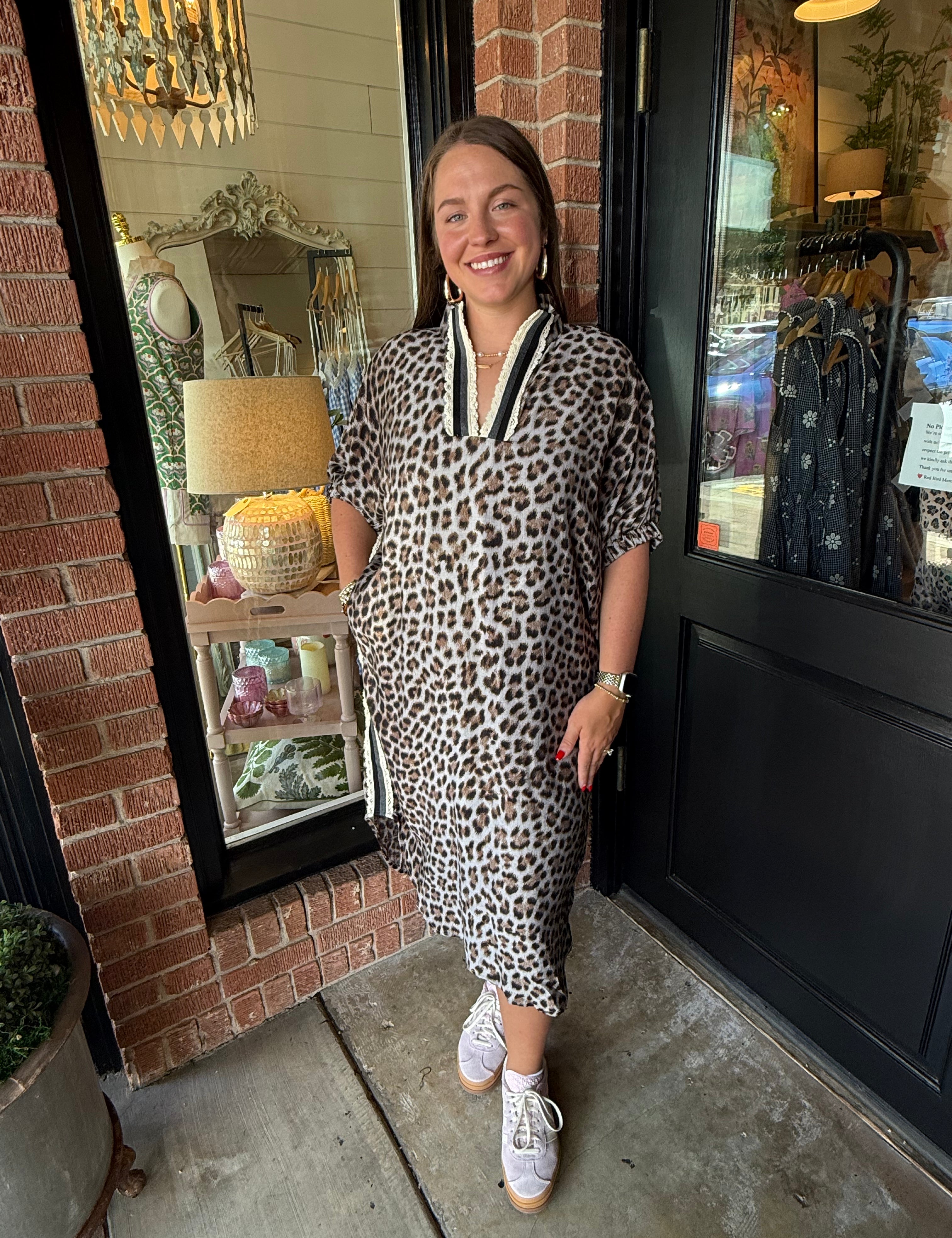 Angie Leopard Midi Dress
