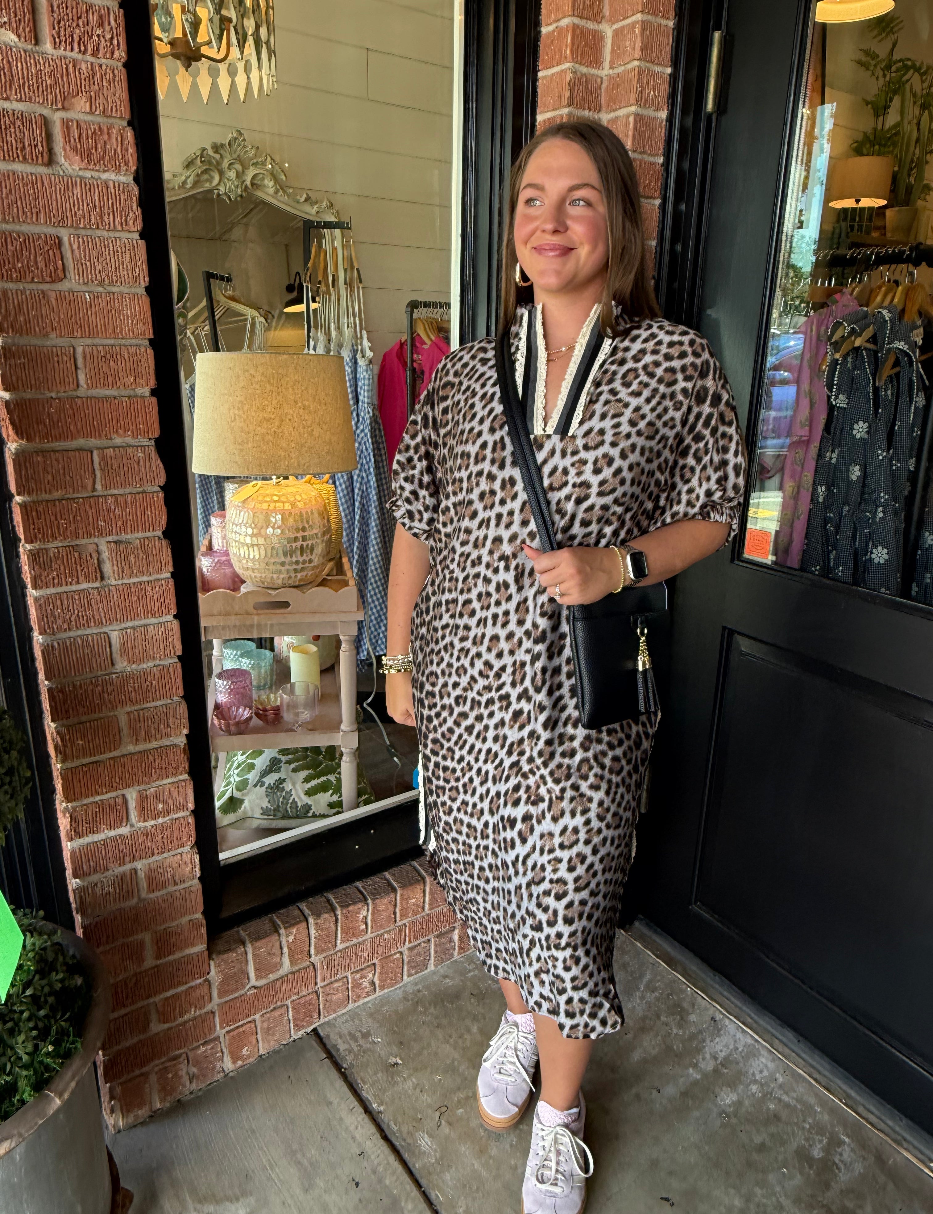 Angie Leopard Midi Dress