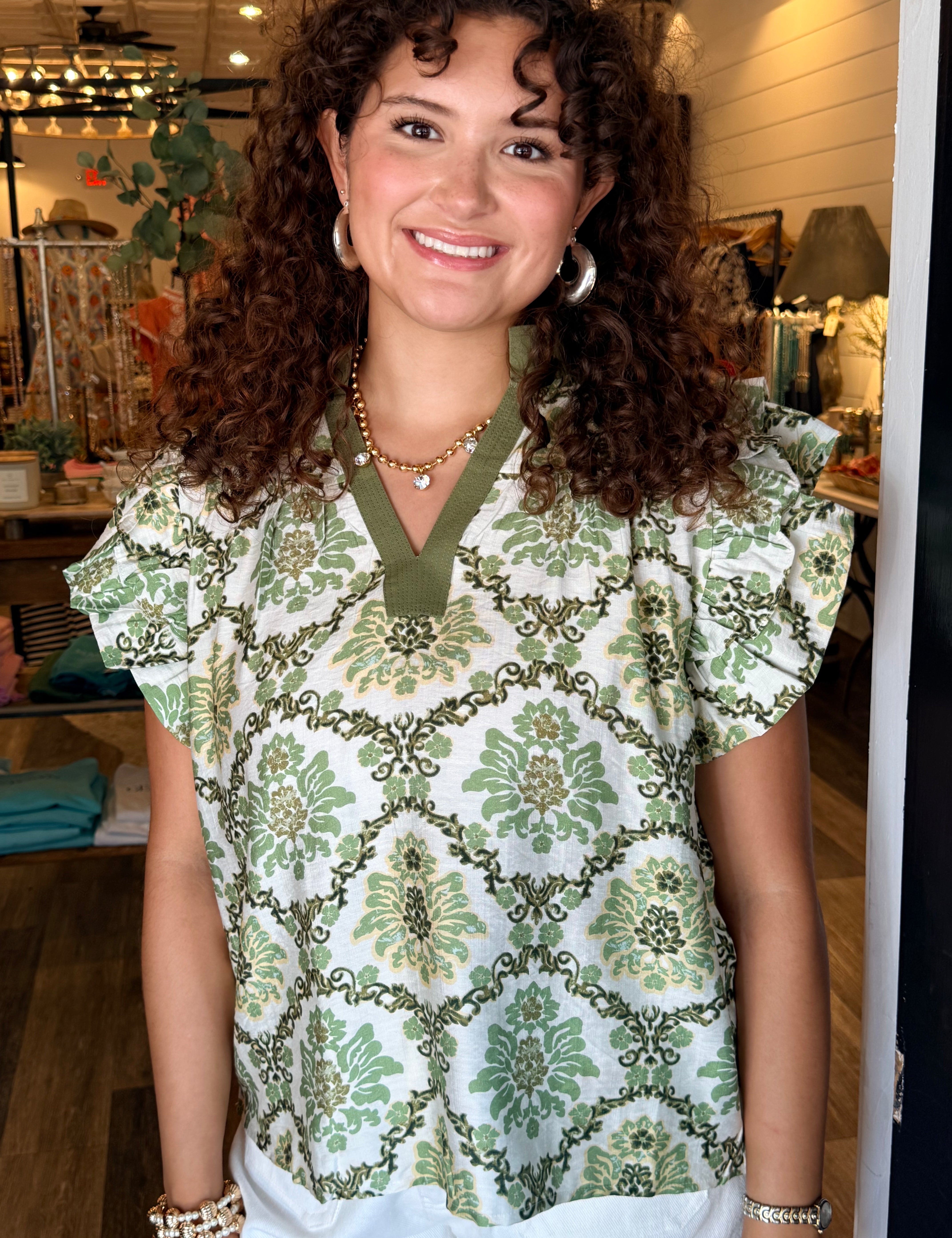 Julia Ruffle Sleeve Top