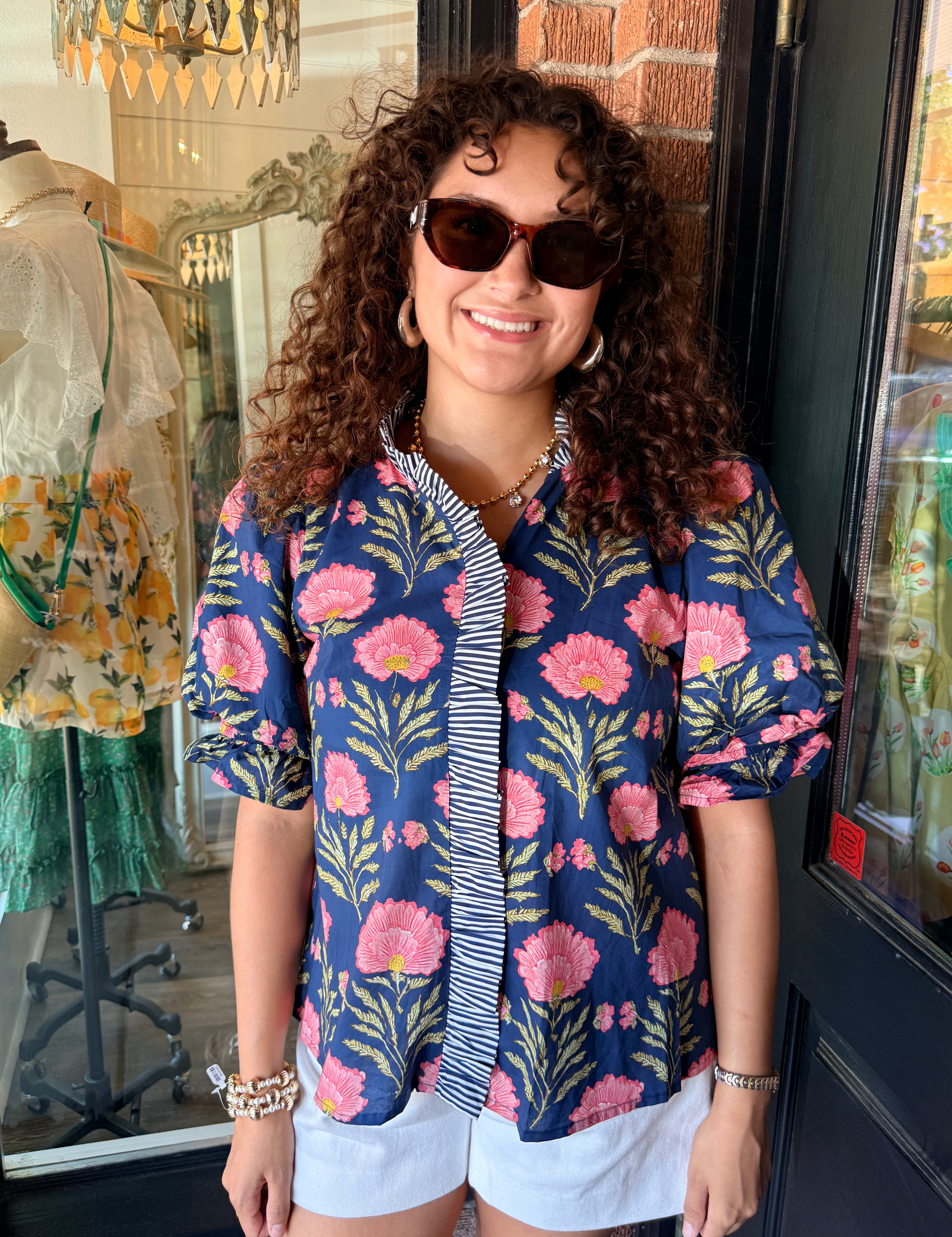 Brenda Floral Puff Sleeve Top