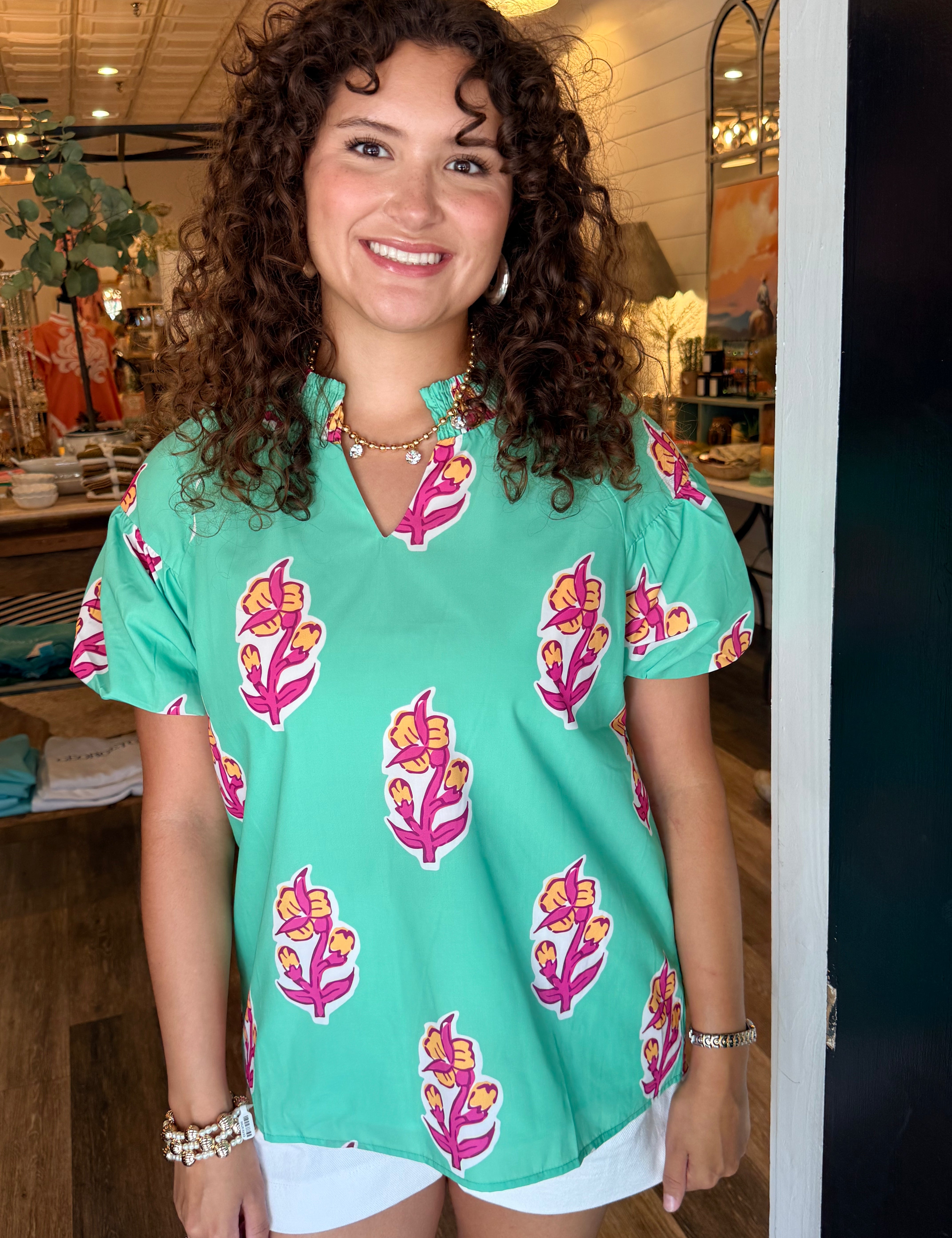 Trina Floral Smocked Top