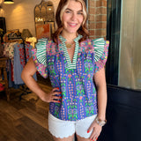 Mindi Flutter Sleeve Top