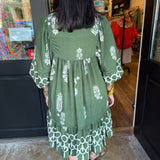 Lyla Green Printed Dress