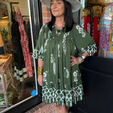 Lyla Green Printed Dress