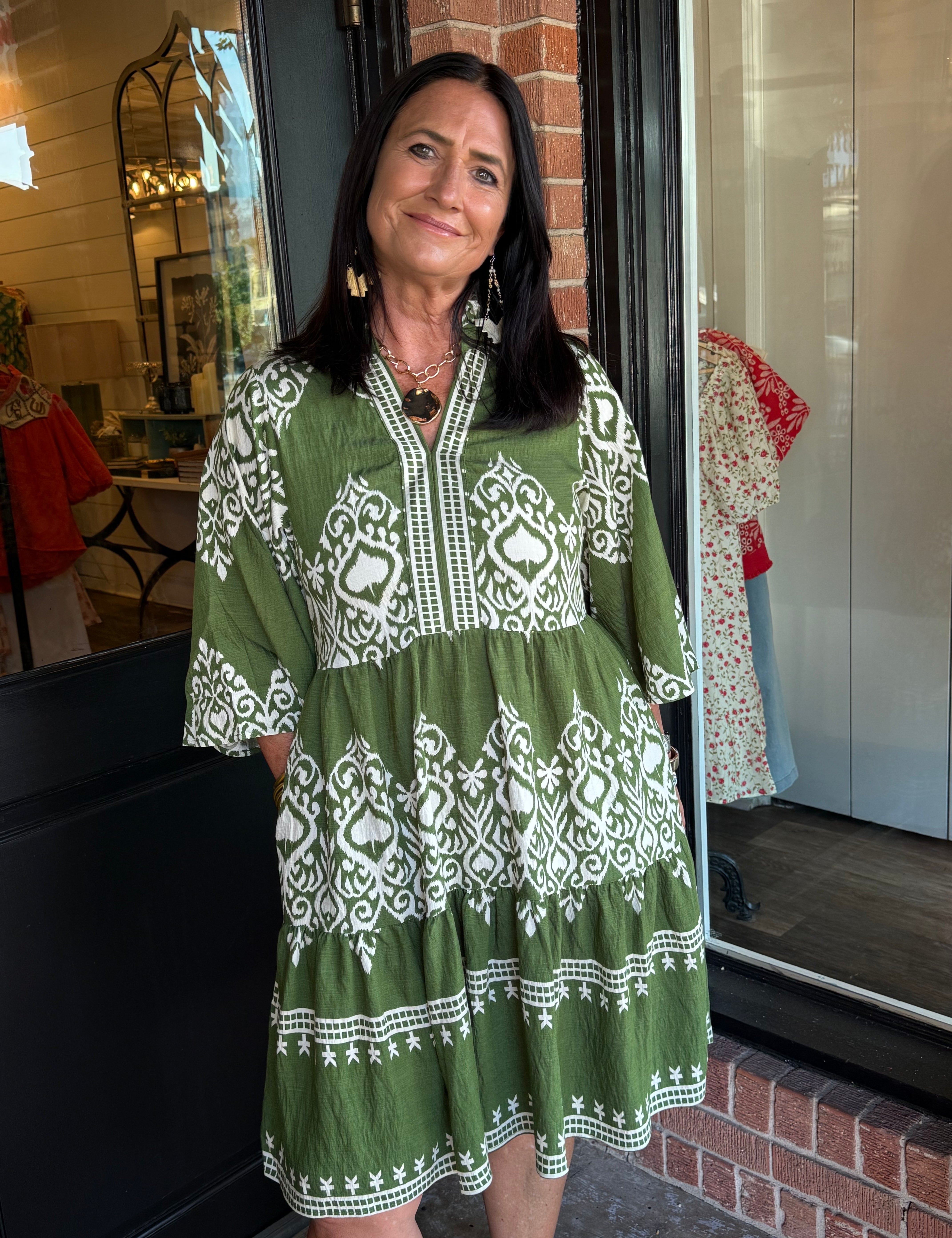 Keitha Olive Mix Dress