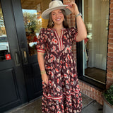 Selma Brown Floral Maxi
