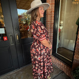 Selma Brown Floral Maxi