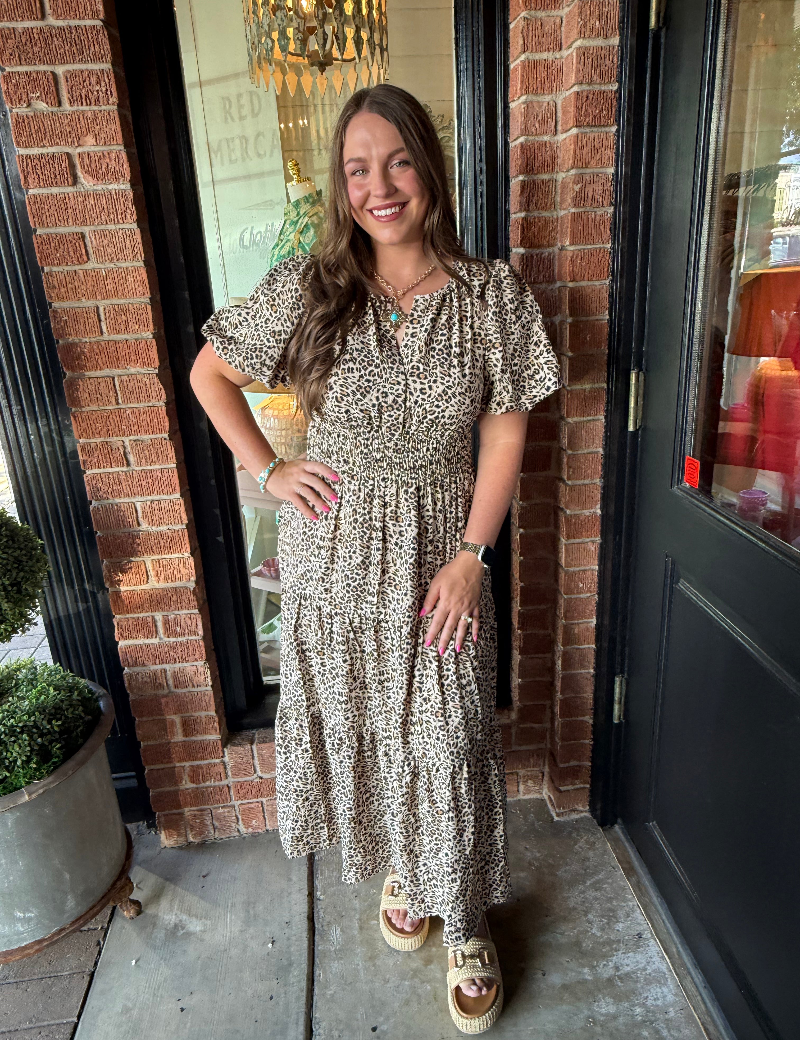 Macey Leopard  Maxi Dress