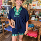 Harlie Navy Embroidered Set