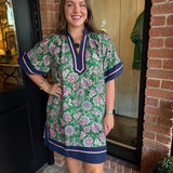 Brooks Navy & Green Floral Dress