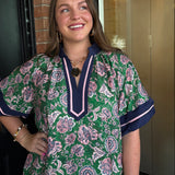 Brooks Navy & Green Floral Dress