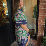 Brooks Navy & Green Floral Dress