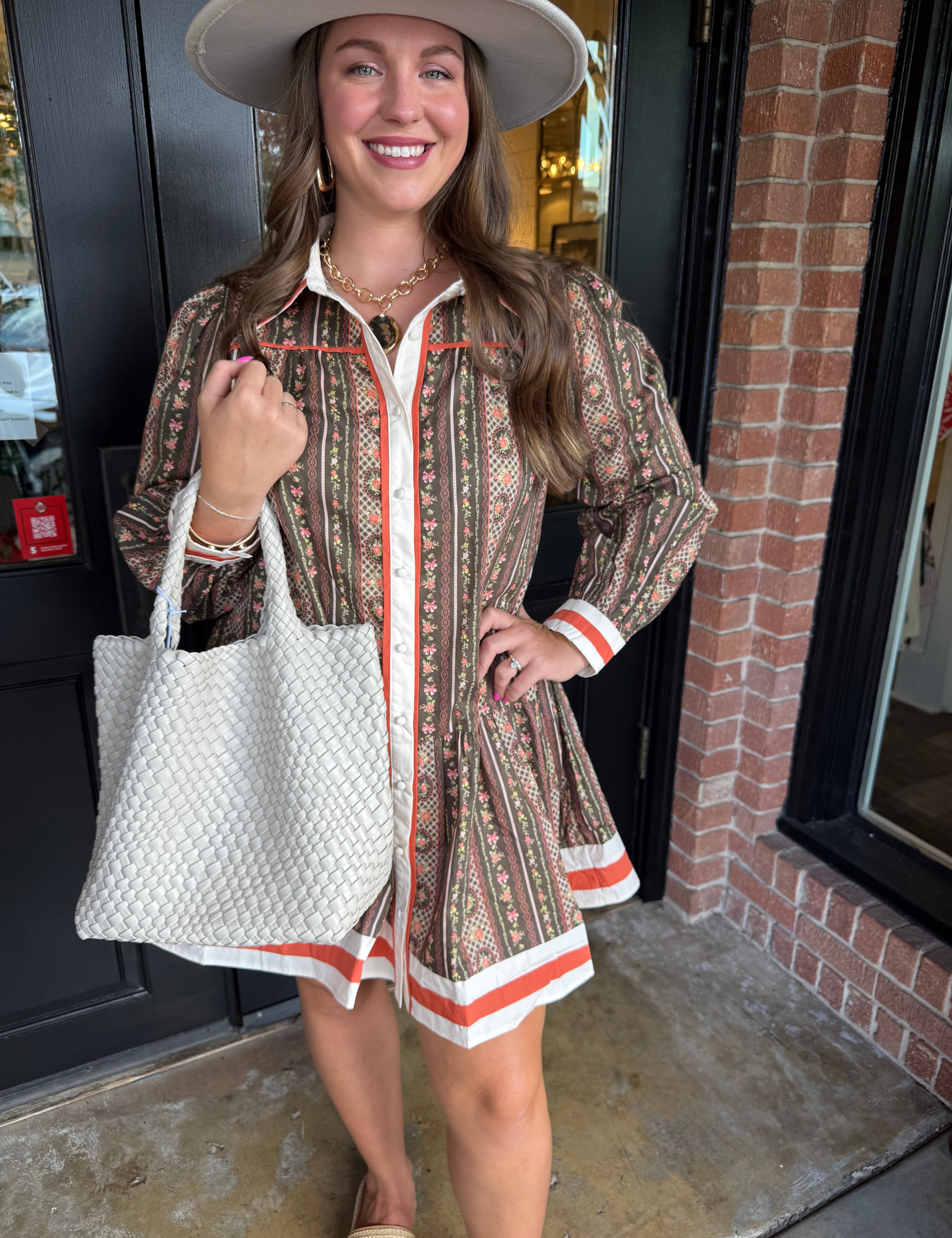 Charlie Olive Floral  Dress