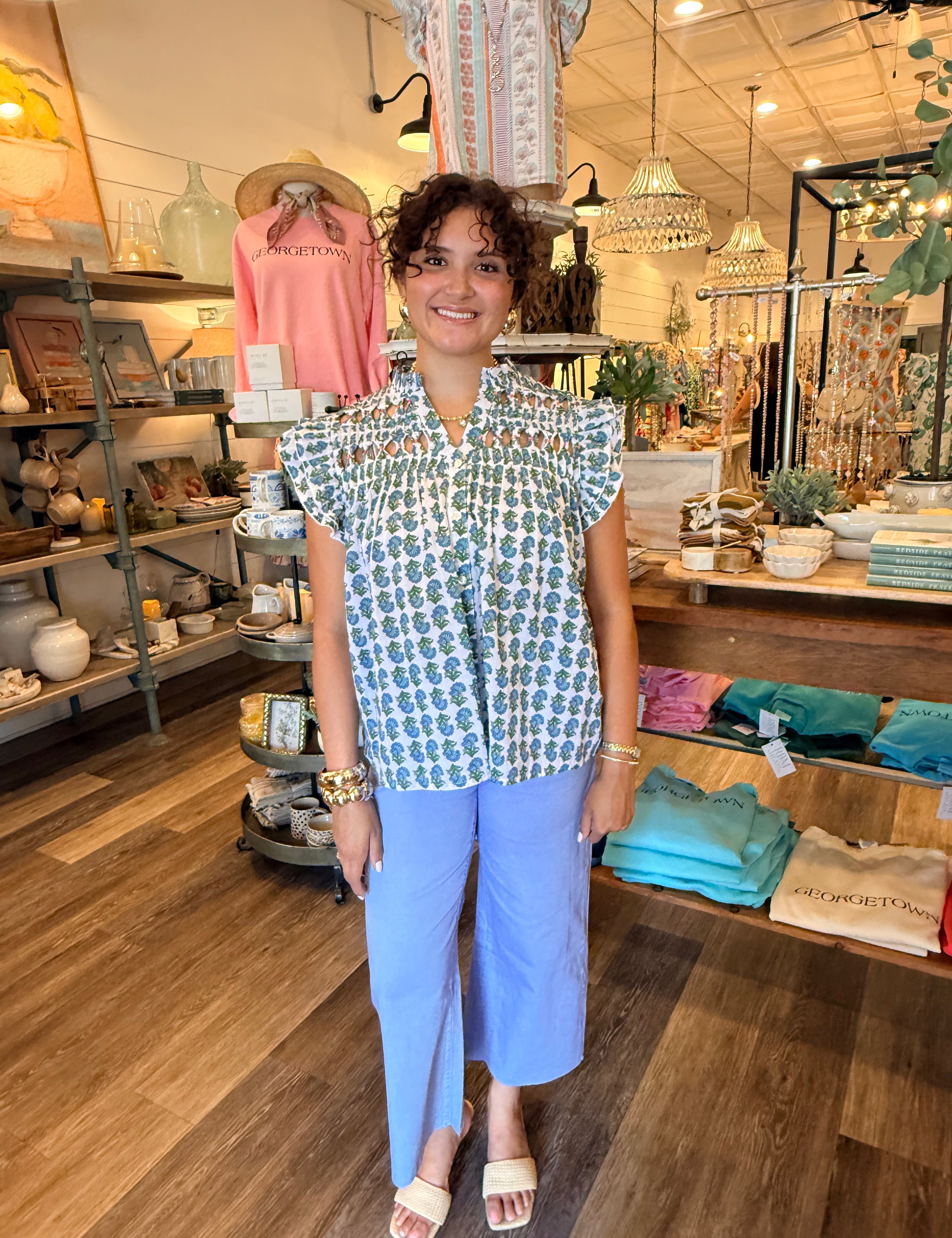 Brenda Flutter Floral Top