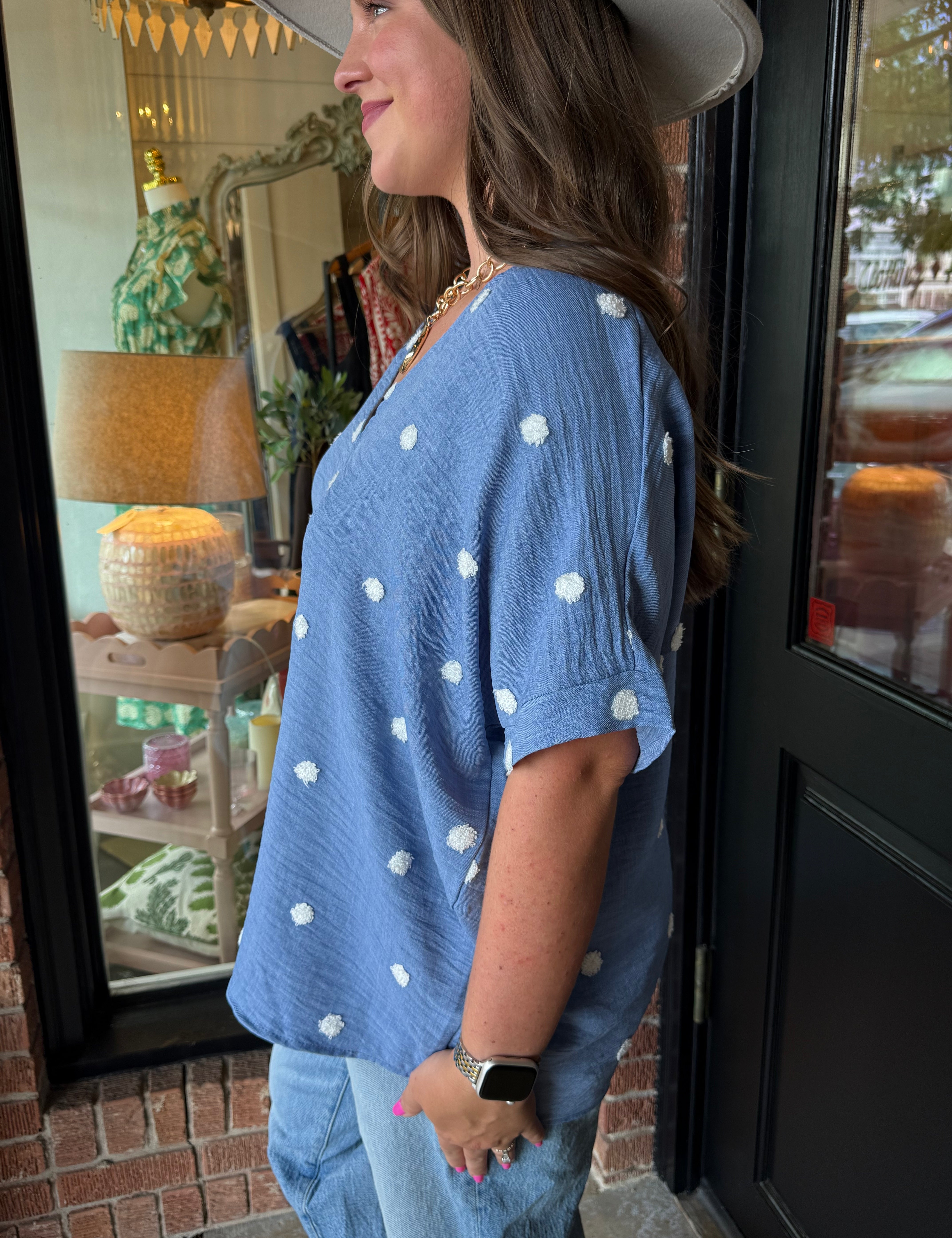 Karyn Chambray Top