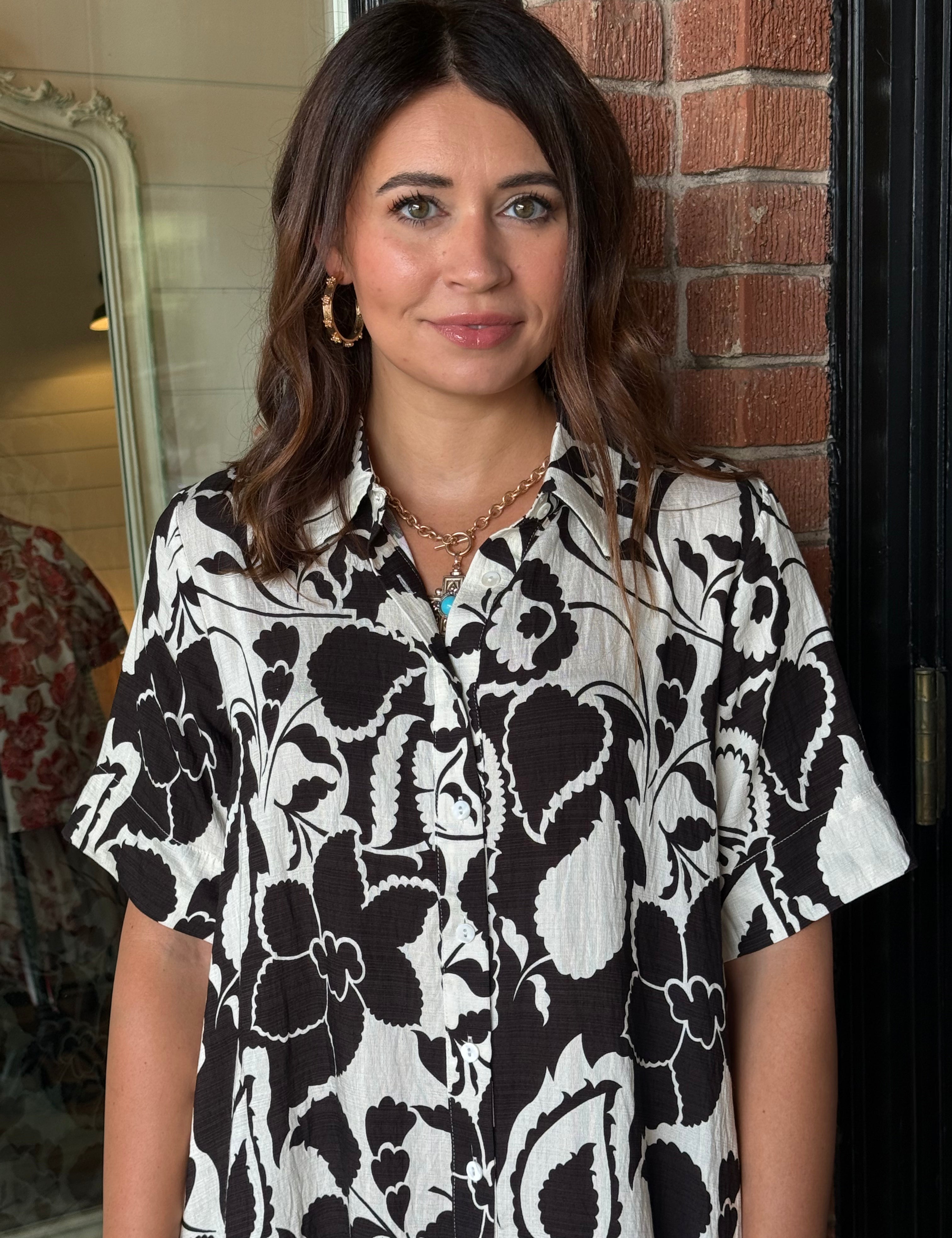 Sherrie Button Print Dress