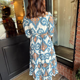 Mikayla Blue Abstract Maxi Dress