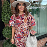 Krista Rust Floral Dress