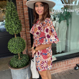 Krista Rust Floral Dress