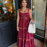Hannah Embroidered Maxi Tiered Dress