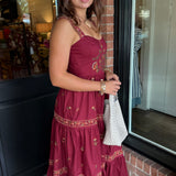 Hannah Embroidered Maxi Tiered Dress