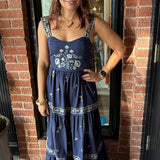 Hannah Embroidered Maxi Tiered Dress