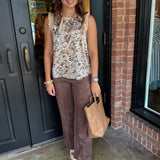 Betsy Butterfly Print Satin Top
