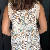 Betsy Butterfly Print Satin Top