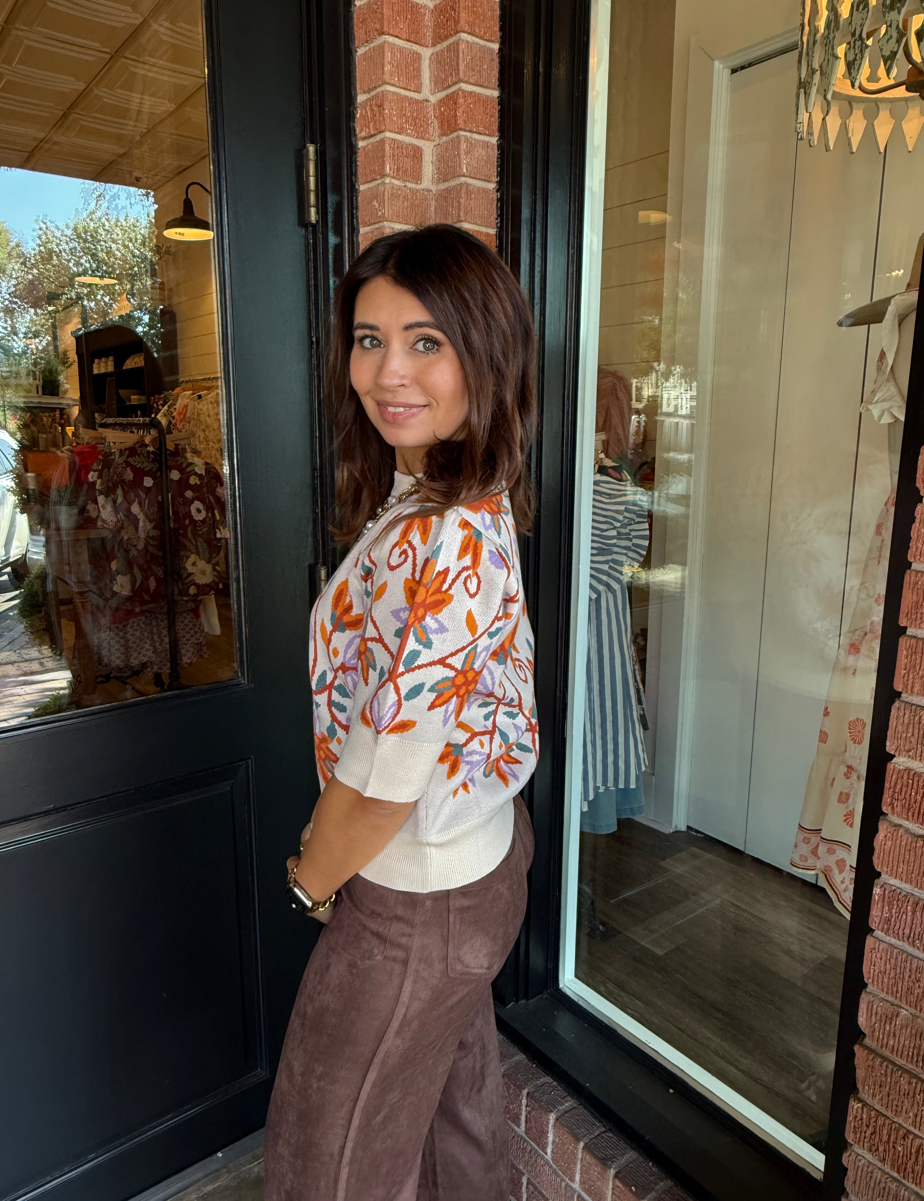 Kasey Floral Knit Top