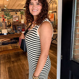 Liane Striped Midi Sweater Tank Dress