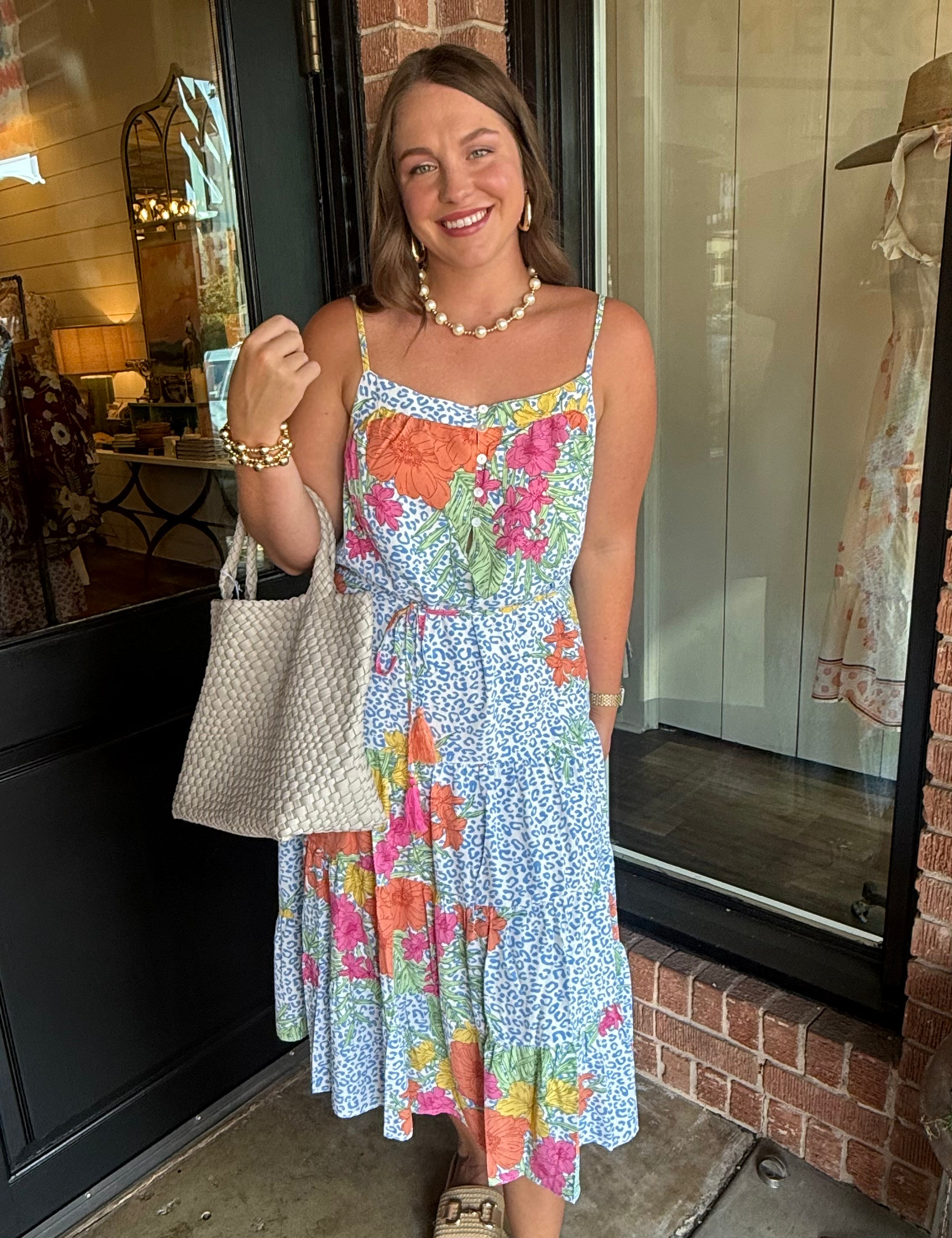 Francine Floral Animal Print Dress