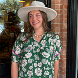 Jordana  Green Floral Dress