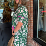 Jordana  Green Floral Dress