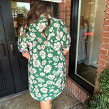 Jordana  Green Floral Dress