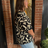 Lucille Abstract Print Top