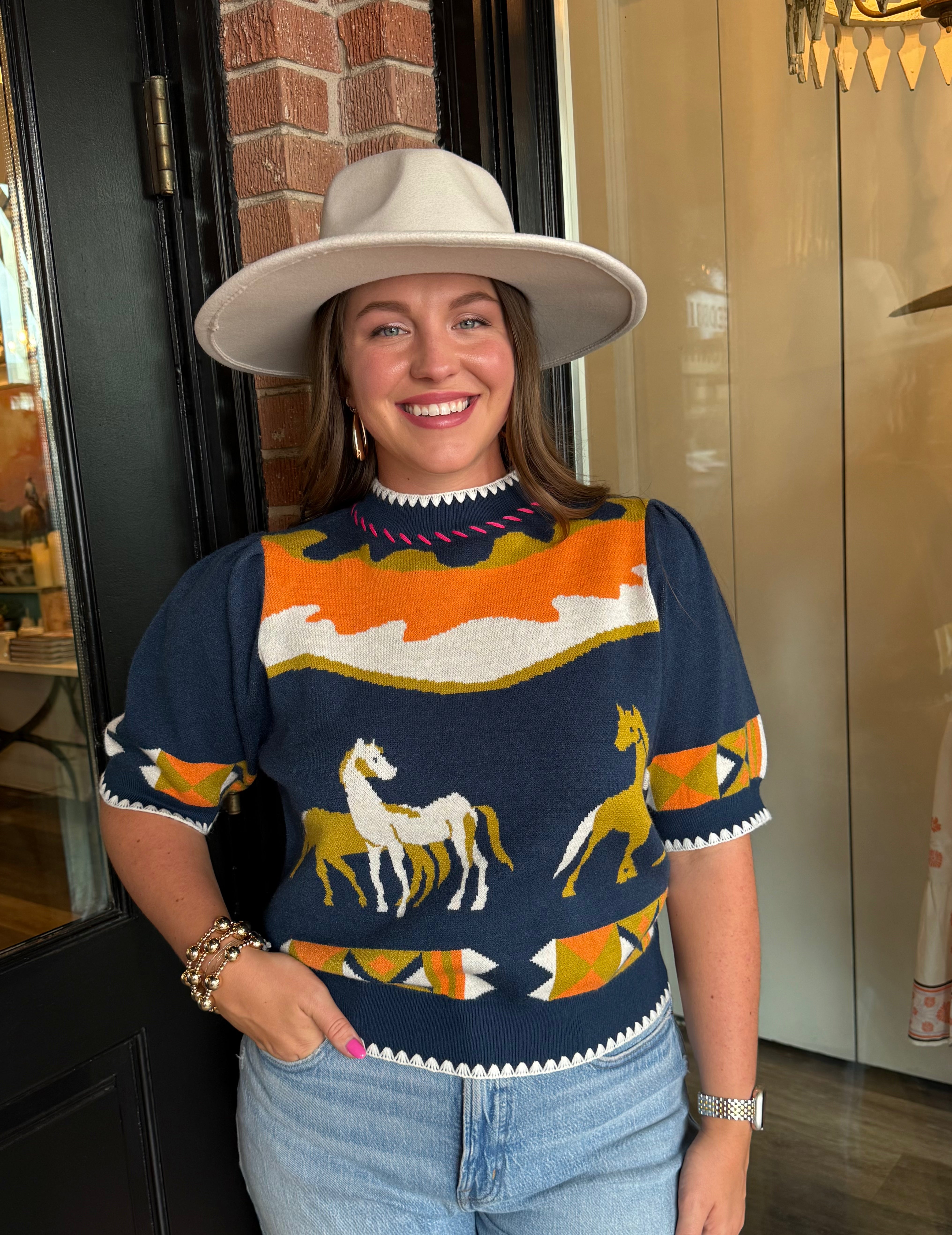 Janelle Horse Knit Sweater