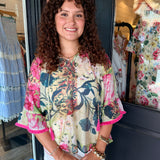 Carmen Floral Wide Sleeve Top