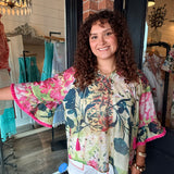 Carmen Floral Wide Sleeve Top