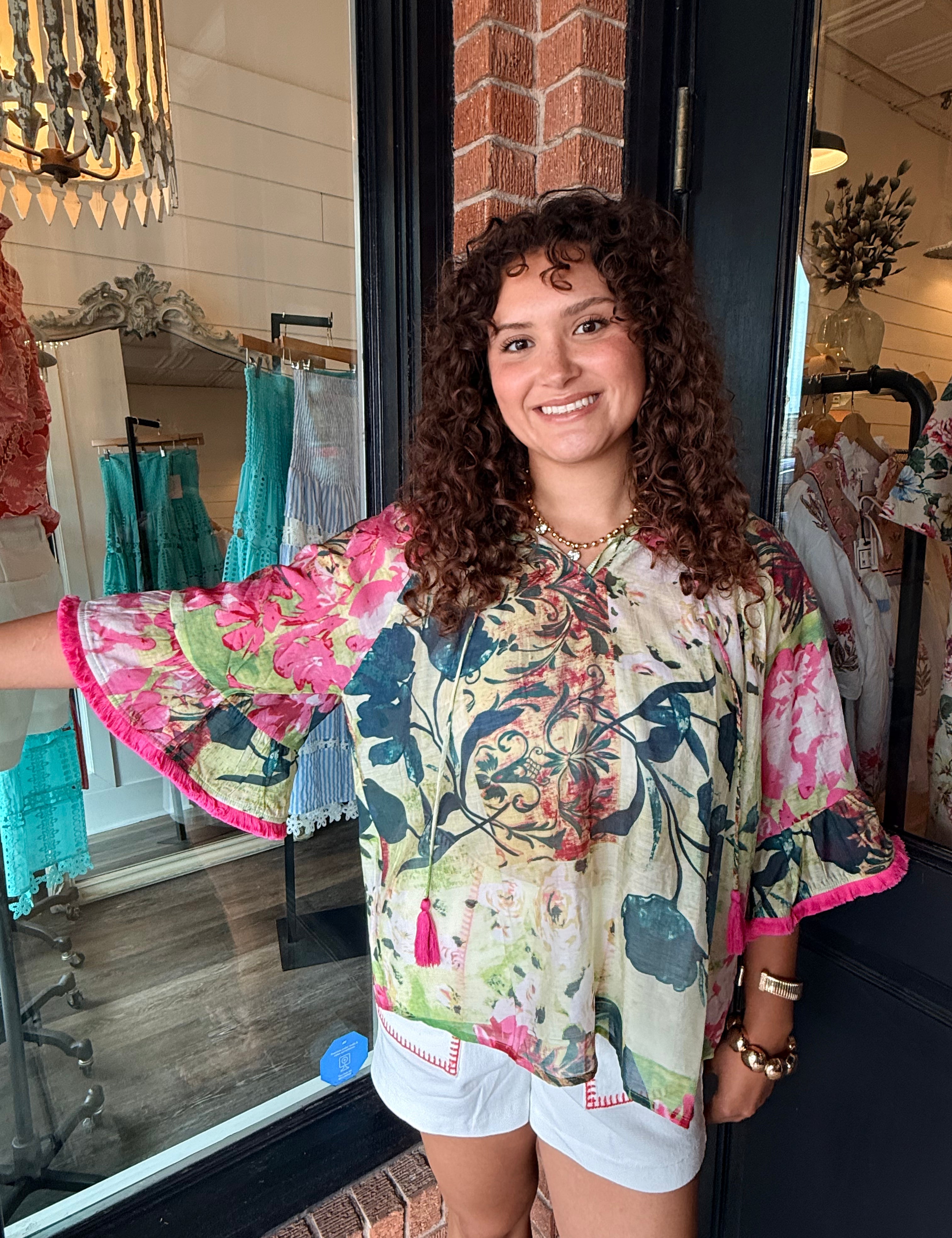 Carmen Floral Wide Sleeve Top