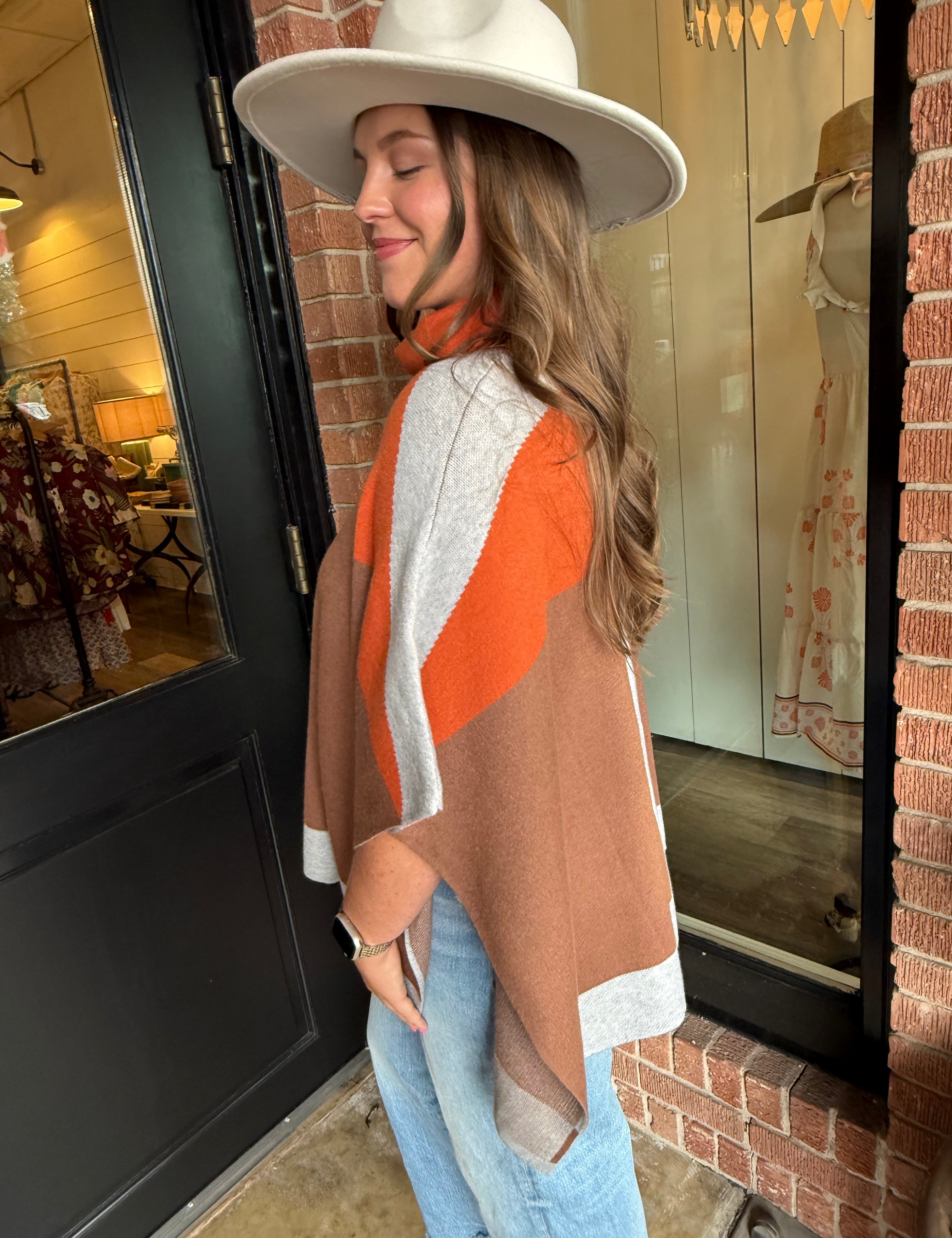 Krissy Colorblock Poncho